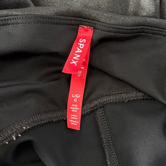 Spanx Faux Leather Leggings Faux Leather Black Size Large High Waist Shaping Fit - Picture 5 of 5